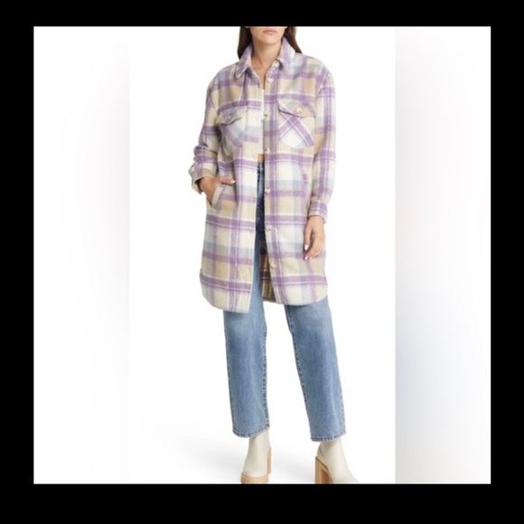 BLANK NYC - PLAID LONG SHACKET